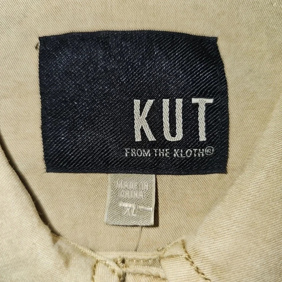 KUT from the Kloth Abigail Khaki Lightweight Button Up - Picture 4 of 7